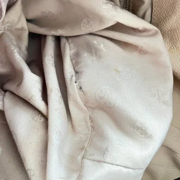 $695 Authentic TORY BURCH Women's Beige Leather Shoulder Tote Bag - Picture 12 of 12